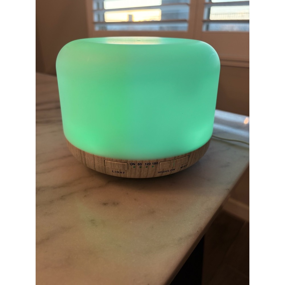 Asakuki‎ 500ml Diffuser Ultrasonic Aromatherapy Wood Grain LED Light
